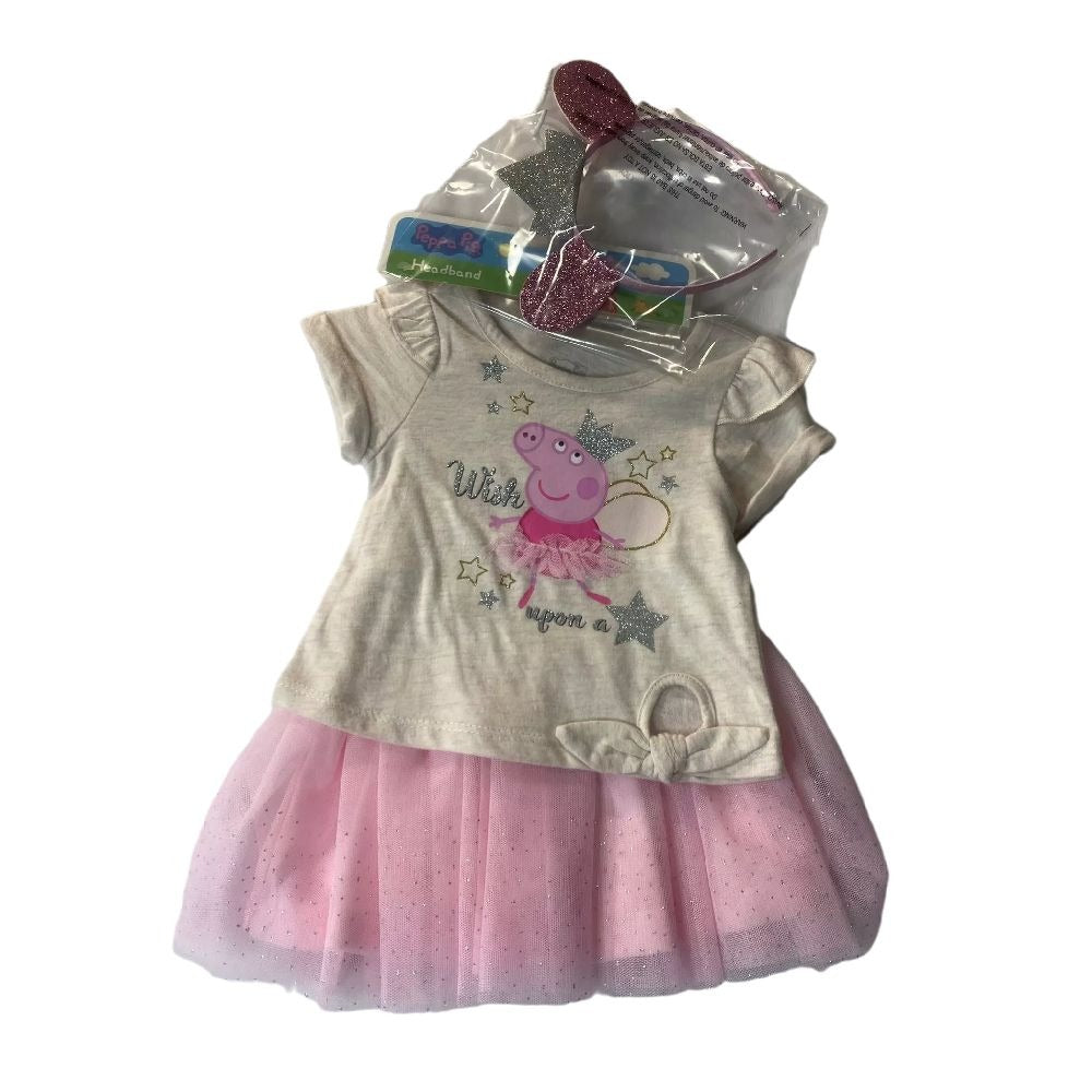 Peppa Pig 2pc Outfit & Headband 12 Month